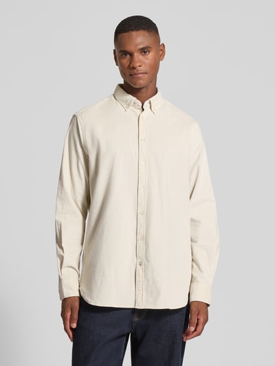 Christian Berg Men Freizeithemd mit Knopfleiste Offwhite 4