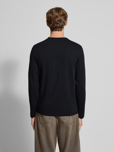 Blend Bluzka z długim rękawem i krótką listwą guzikową model ‘BRAT’ Czarny 5