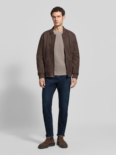 Wrangler tapered fit jeans van katoenmix model 'Redford' Donkerblauw - 1