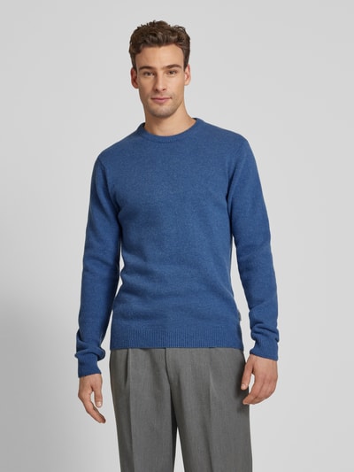 Casual Friday Gebreide pullover met structuurmotief, model 'Karl' Koningsblauw gemêleerd - 4