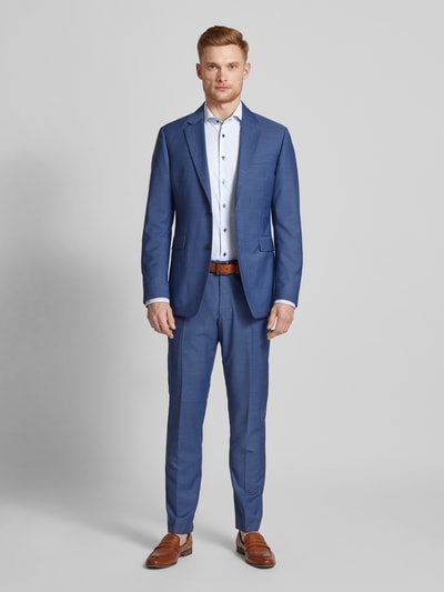 Eterna Slim Fit Businesshemd aus Uni Struktur Bleu 1