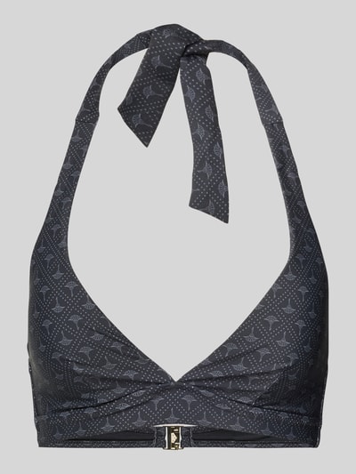 JOOP! Collection Góra bikini damska JOOP! Collection;Mieszanka materiałów z dodatkiem streczu;Dopasowany krój;Wiązanie na szyi;Zapięcie na haftkę Czarny 1