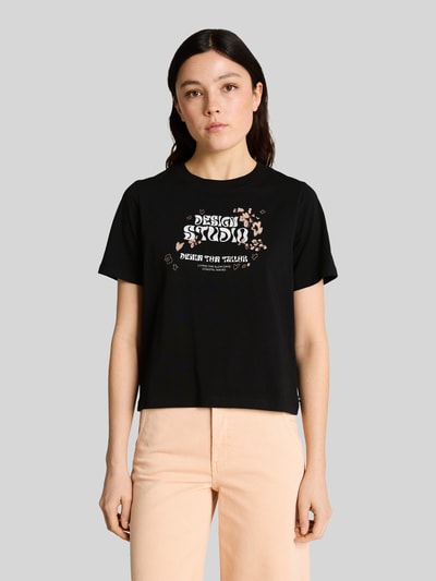 Tom Tailor Denim Regular Fit T-Shirt aus reiner Baumwolle Black 4
