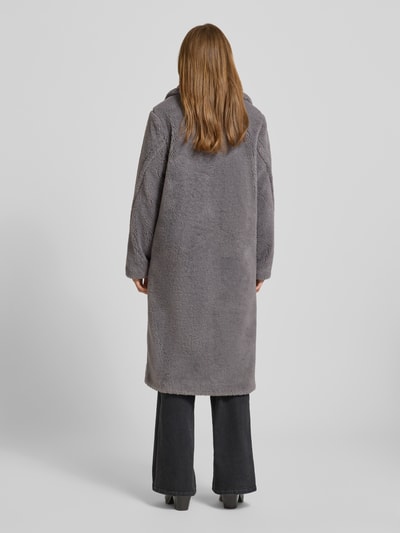 comma Płaszcz ze sztucznego futra z połami Szaroniebieski 5