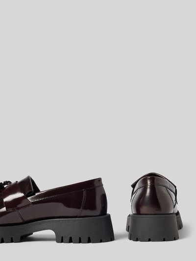 Productfoto, Tassel-Loafer uit echt leer met plateausool van BIANCO in bordeaux, afgerond model, kwastdetails, geprofileerde plateauzool, hakhoogte maat 40: 4 cm, schachthoogte maat 40: 6 cm, schachtbreedte maat 40: 12 cm