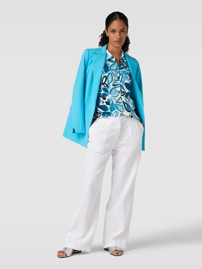 JAKE*S STUDIO WOMAN Overhemdblouse van viscose met all-over motief Turquoise - 1