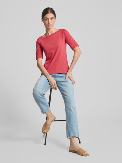 Tom Tailor Slim Fit T-Shirt mit U-Boot-Ausschnitt Pink 1