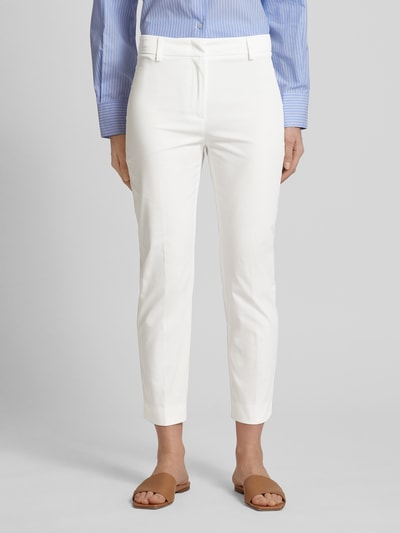 Weekend Max Mara Slim fit stoffen broek met riemlussen, model 'CECCO' Wit - 4