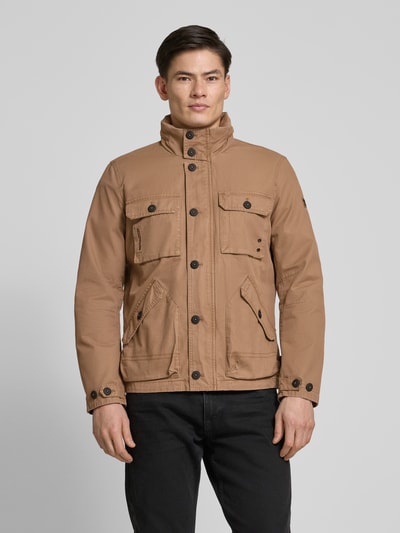 s.Oliver RED LABEL Regular Fit Bomberjacke im Utility Style mit Kapuze im Kragen Mittelbraun 4