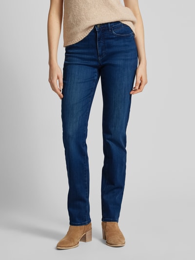 Brax Slim fit jeans met riemlussen, model 'Style.Carola Thermo' Donkerblauw - 4