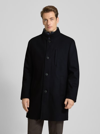 Roy Robson Lange jas met opstaande kraag en steekzakken Marineblauw - 4