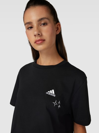 adidas Sportswear Cropped T-Shirt mit Label-Stitching Black 3