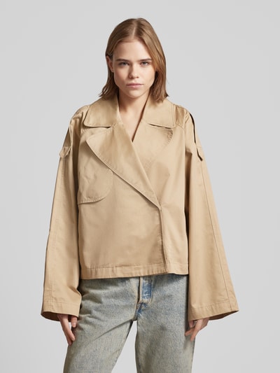 Gina Tricot Trenchcoat met kort model en reverskraag Beige - 4