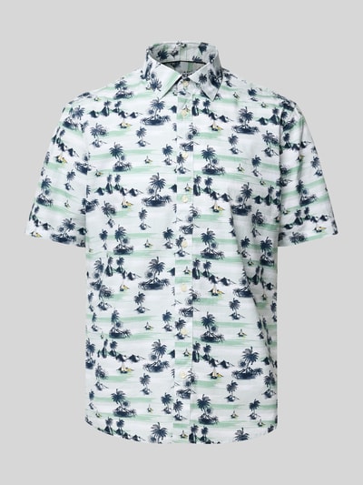 Jake*s Slim Fit Kurzarmhemd mit Kentkragen Sand 2