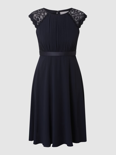 Christian Berg Cocktail Cocktailkleid aus Chiffon mit Spitze  Marine Melange 2