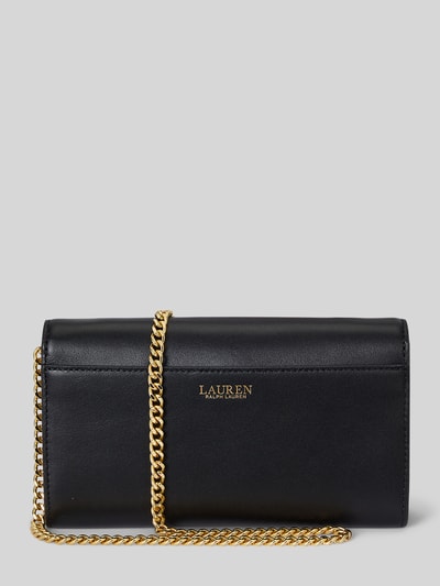 Lauren Ralph Lauren Schoudertas van echt leer met afneembare schouderketting Zwart - 4