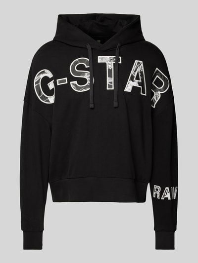 G-Star Raw Bluza z kapturem o kroju oversized z nadrukiem z napisem Czarny 1