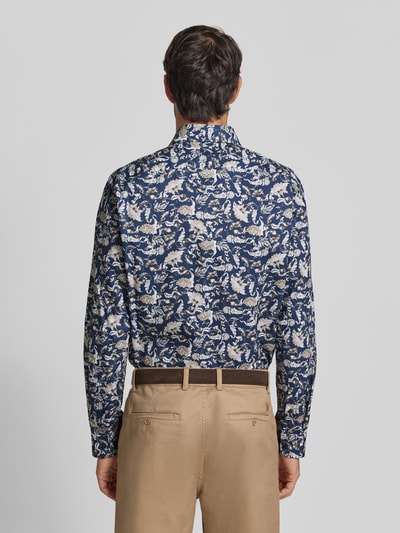 Christian Berg Men Regular Fit Business Hemd aus Baumwolle mit Kentkragen Marine 5