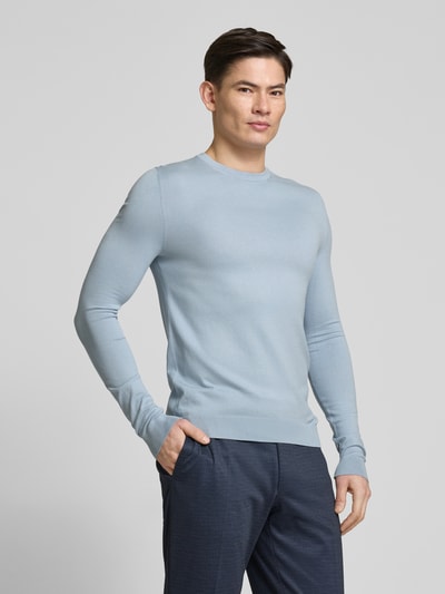 HUGO Strickpullover mit Rundhalsausschnitt Modell 'Cody' Hellblau 4