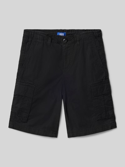 Productfoto, Regular Fit Shorts met logopatch model 'Cole' van Jack & Jones, puur katoen, cargozakken, knoop- en ritssluiting, voor kinderen