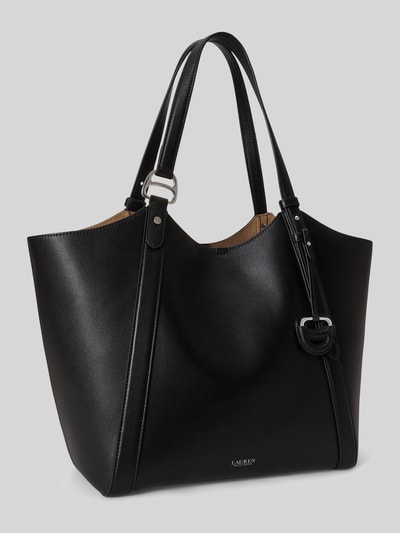 Lauren Ralph Lauren Torba shopper ze skóry cielęcej nappa z kieszeniami wewnętrznymi Czarny 3
