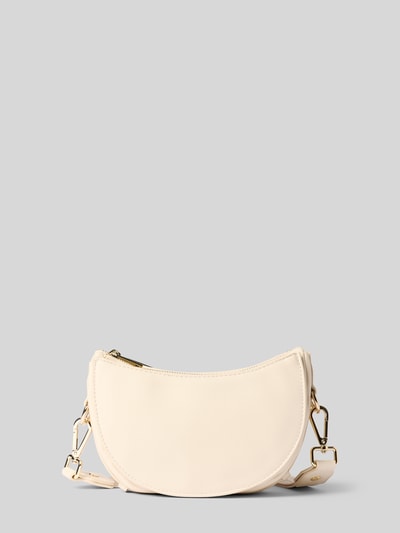 Produktfoto, Shoulder Bag mit Logo-Detail Modell 'Sporty Sister' von Hey Marly in Beige, Hauptfach mit Reißverschluss, Abnehmbarer Schulterriemen, Breite 20 cm, Länge 15 cm, Tiefe 8 cm, Länge Schulterriemen 107 cm, glatte Oberfläche, sanfte Rundungen