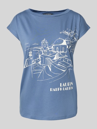 Lauren Ralph Lauren T-Shirt mit Label-Print Modell 'GRIETA' Hellblau 2