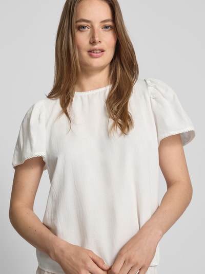 Vero Moda Regular Fit Blusenshirt aus reiner Baumwolle Modell 'PRETTY' Weiss 3