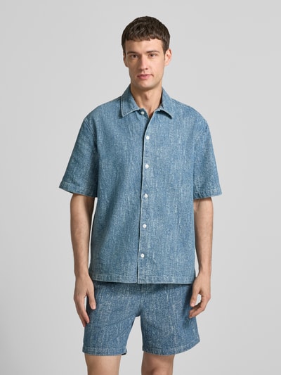 Samsøe Samsøe Regular Fit Freizeithemd mit 1/2-Arm Modell 'SAAYO X' Blau 4