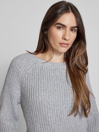 Tom Tailor Denim Regular Fit Strickpullover mit leichten Ballonärmeln Mittelgrau 3