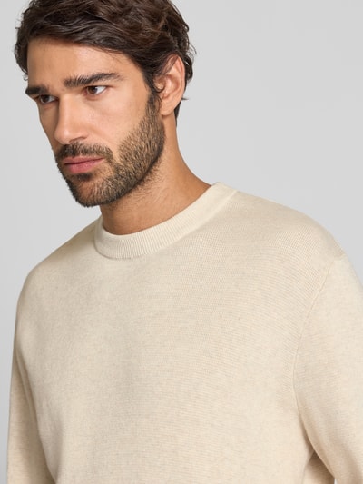 Jack & Jones Premium Strickpullover mit Rundhalsausschnitt Modell 'MILANO' Offwhite 3