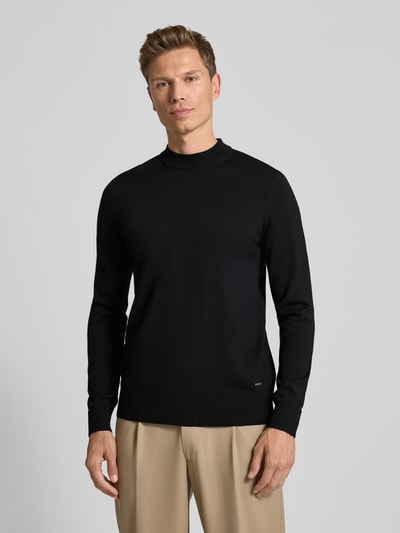 JOOP! Collection Gebreide pullover van zuivere wol, model 'Davide' Zwart - 4