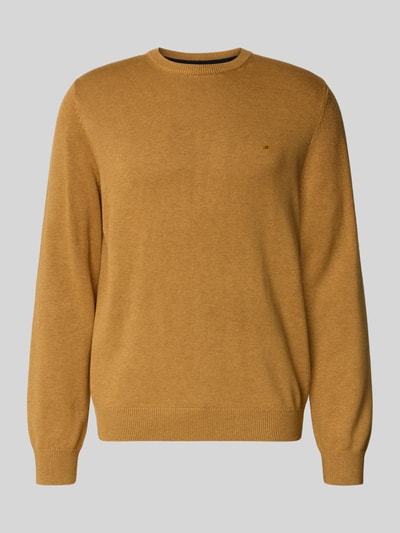 Christian Berg Men Gebreide pullover met ribboorden Donkergeel gemêleerd - 2