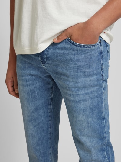 BOSS Slim Fit Jeans mit Label-Detail Modell 'Delaware' Jeansblau 3