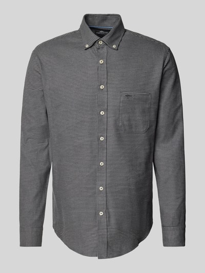 Fynch-Hatton Regular Fit Flanellhemd mit Button-Down-Kragen Anthrazit 2