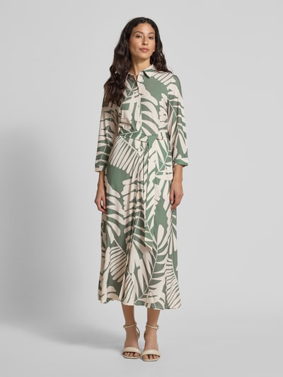 Oui Sukienka koszulowa z wiązanym paskiem Khaki 4