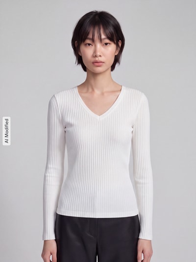 HUGO Slim Fit Langarmshirt aus Baumwoll-Mix Modell 'Dumille' Offwhite 4