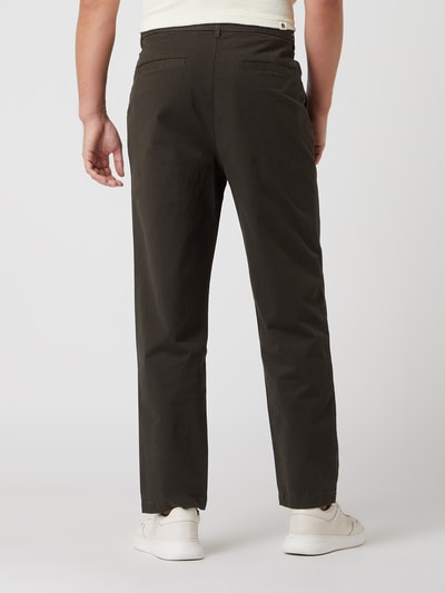 Minimum Tapered fit chino met stretch, model 'Pleat' Olijfgroen - 5