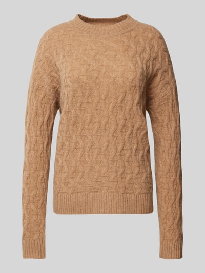 Christian Berg Woman Kaschmirstrickpullover mit Rundhalsausschnitt Camel 2