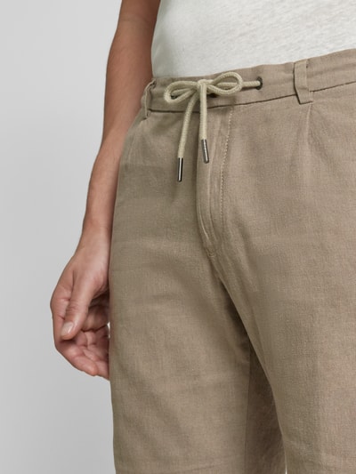 bugatti Slim fit korte broek met tunnelkoord Groen - 3