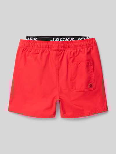 Jack & Jones Badehose mit elastischem Logo-Bund Modell 'MAUI' Rot 3