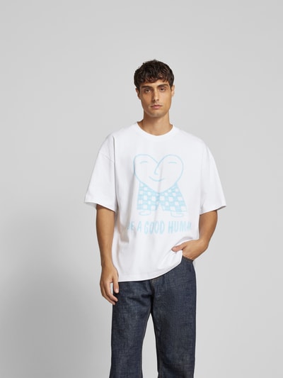 ISNURH Oversized T-Shirt mit Statement-Print Weiss 4