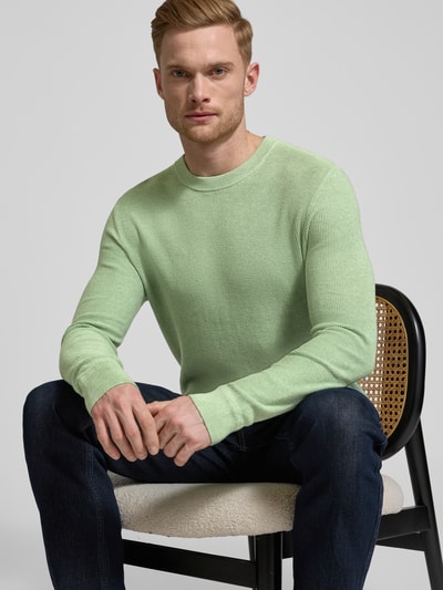 Tom Tailor Regular Fit Strickpullover aus reiner Baumwolle Gruen 3