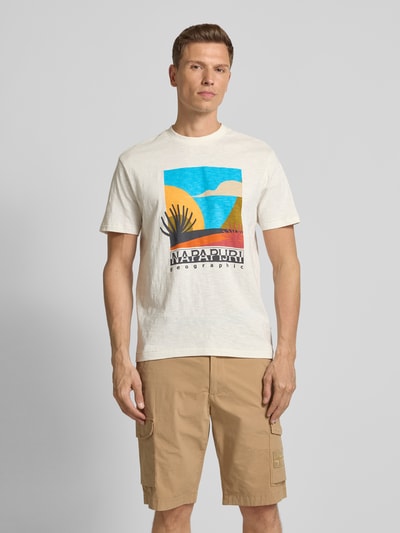 Napapijri T-Shirt mit Label-Print Modell 'ARBIA' Weiss 4