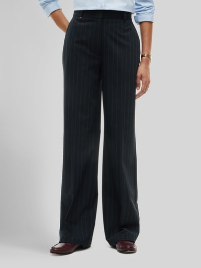 Tommy Hilfiger High waist zakelijke broek met logodetail Marineblauw - 4