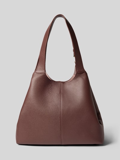 Produktfoto, Tote Bag mit Logo-Detail von Coccinelle in Braun, strukturierte Leder-Optik, Magnetverschluss, herausnehmbare Innentasche, 25x31x15 cm, 54 cm Schulterriemen