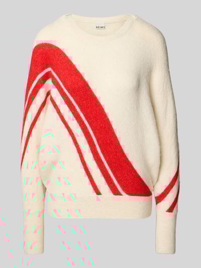 ICHI Relaxed fit gebreide pullover met alpaca, model 'KAMARA' Offwhite - 2