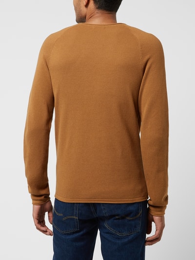 Jack & Jones Strickpullover mit Label-Patch Modell 'HILL' Camel 5