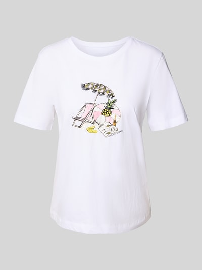 Marc Cain T-shirt z nadrukowanym motywem Biały 2