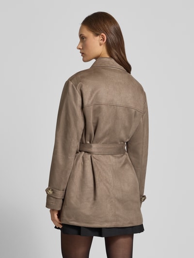 Only Regular Fit Kurzmantel in Wildleder-Optik Modell 'DIANE' Taupe 5